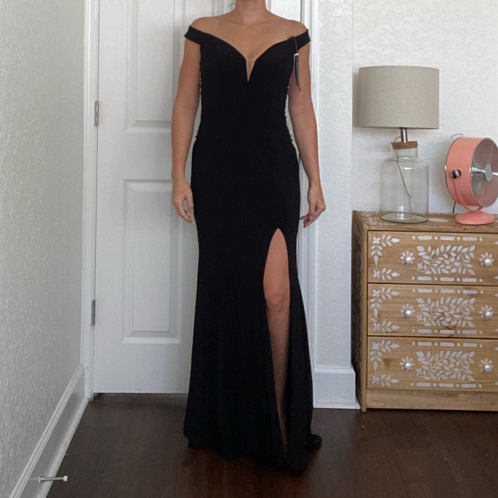 Aqua Off the Shoulder Gown